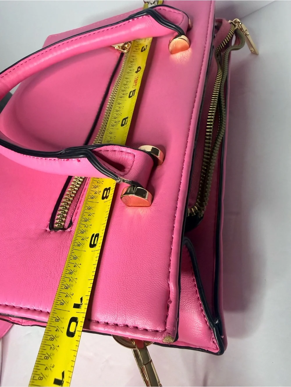 Pink Butterfly Embossed Crossbody Satchel